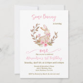 Een konijn verandert een roze meisje kaart (Voorkant)