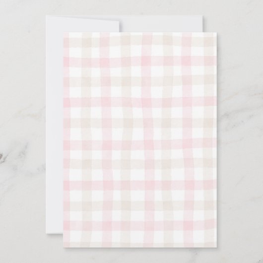 Een konijn verandert een roze meisje kaart (Achterkant)