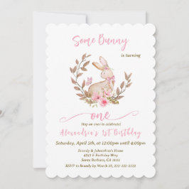 Een konijn verandert een roze meisje kaart