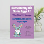 Een konijn verstopte eieren paaseierjacht kaart (Staand voorkant)