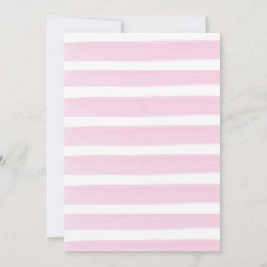 Een konijn werd de eerste verjaardag van een roze  bedankkaart (Achterkant)