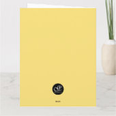 Een konijn wil zeggen dank je macaroon geel bedankkaart (Achterkant)