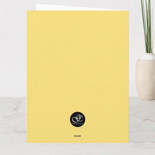 Een konijn wil zeggen dank je macaroon geel bedankkaart (Achterkant)