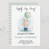 Een konijn wordt een jongen jarig kaart (Voorkant / Achterkant)