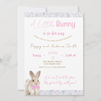 Een Konijnenthema Baby Shower Uitnodiging