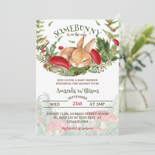 Een konijntje Baby shower Kaart (Staand voorkant)