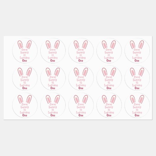 Een konijntje draait een-lijm stickers (Vel)