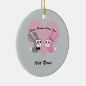 Een konijntje houdt van je! keramisch ornament (Rechts)