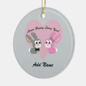 Een konijntje houdt van je! keramisch ornament (Links)