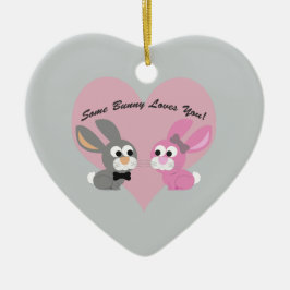 Een konijntje houdt van je! keramisch ornament