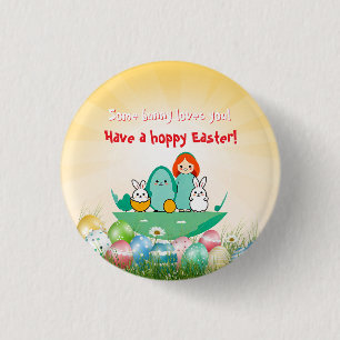 Een konijntje houdt van je ronde button 3,2 cm