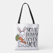 Een konijntje houdt van je tote bag (Achterkant)