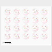 Een Konijntje is Eén Roze Flirterige Topper Ronde Sticker (Vel)
