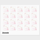 Een Konijntje is Eén Roze Kokette Ballerina Vierkante Sticker (Vel)