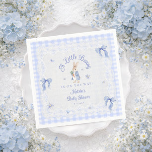 Een Konijntje Komt Onderweg Blauwe Baby Shower Servet
