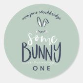 Een konijntje verjaardagsfeestje ronde sticker (Voorkant)