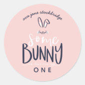 Een konijntje verjaardagsfeestje ronde sticker (Voorkant)