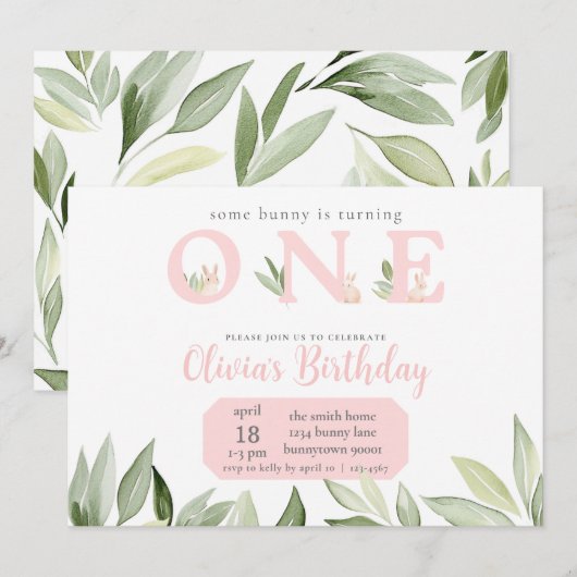 Een konijntje wordt één kaart (Voorkant / Achterkant)