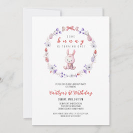 Een konijntje wordt een, lente 1e verjaardag kaart