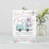 Een konijntje wordt een lenteverjaardag kaart (Staand voorkant)