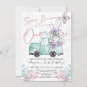 Een konijntje wordt een lenteverjaardag kaart (Voorkant)