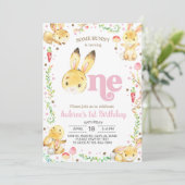 Een konijntje wordt een meisje, 1e verjaardag. kaart (Staand voorkant)
