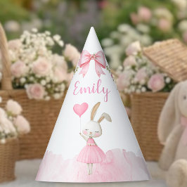 Een Konijntje wordt één Pink Coquette Ballerina Feesthoedjes