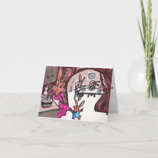 Een konijntjeskaart voor Mamma of Grootmoeders Bedankkaart (Voorkant)