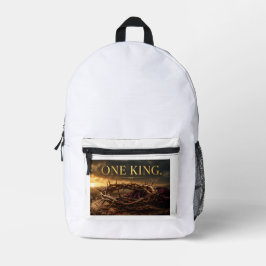 Eén Koning Bedrukte Rugzak