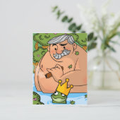 Een koning en een kikker briefkaart (Staand voorkant)