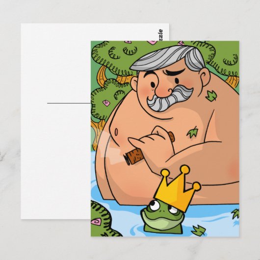 Een koning en een kikker briefkaart (Voorkant / Achterkant)
