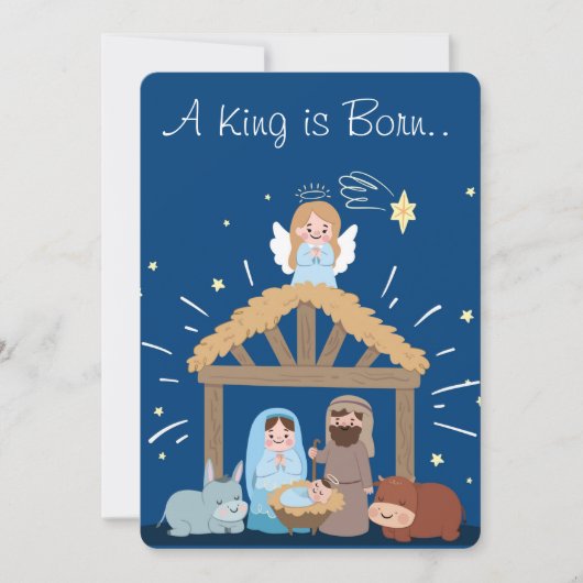 Een koning is geboren feestdagenkaart (Voorkant)