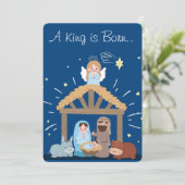 Een koning is geboren feestdagenkaart (Staand voorkant)