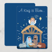 Een koning is geboren feestdagenkaart (Voorkant / Achterkant)