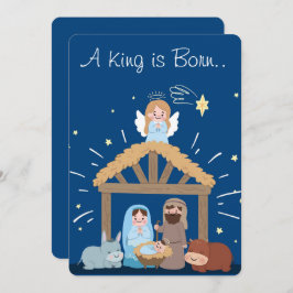 Een koning is geboren feestdagenkaart