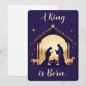 Een koning is geboren feestdagenkaart (Voorkant / Achterkant)