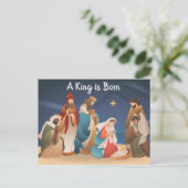 Een koning is geboren kerstfeest. briefkaart (Staand voorkant)