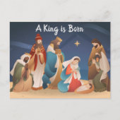 Een koning is geboren kerstfeest. briefkaart (Voorkant)