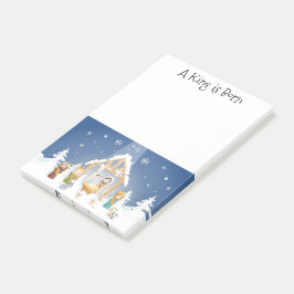 Een koning is geboren kerstfeest. post-it® notes