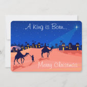 Een koning is geboren kerstkaart (Voorkant)