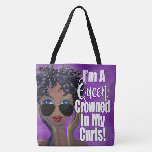 Een Koningin Gebost in Curls Tote Bag (Voorkant)