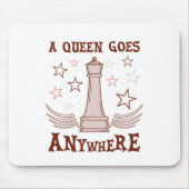 Een koningin komt overal schaak - grappige prijsop muismat (Voorkant)