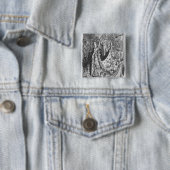 Een koningin vierkante button 5,1 cm (In situ)