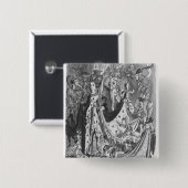 Een koningin vierkante button 5,1 cm (Voorkant /achterkant)