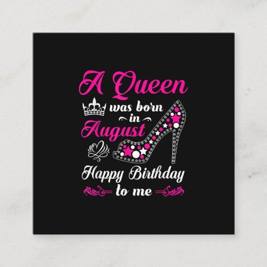 Een koningin werd geboren in augustus 2010. vierkante visitekaartje (Voorkant)