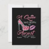 Een koningin werd geboren in augustus verjaardagsc kaart (Voorkant)