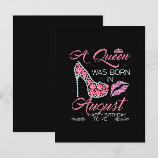 Een koningin werd geboren in augustus verjaardagsc kaart (Voorkant / Achterkant)