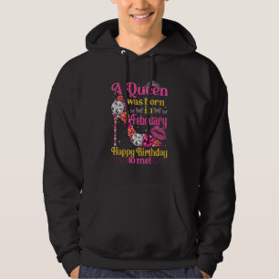 Een koningin werd geboren in februari vrouwen hoog hoodie