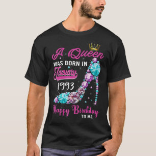 Een koningin werd geboren in januari 1993 30e verj t-shirt
