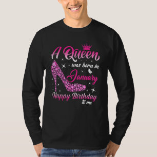 Een koningin werd geboren in januari 2010, meisjes t-shirt